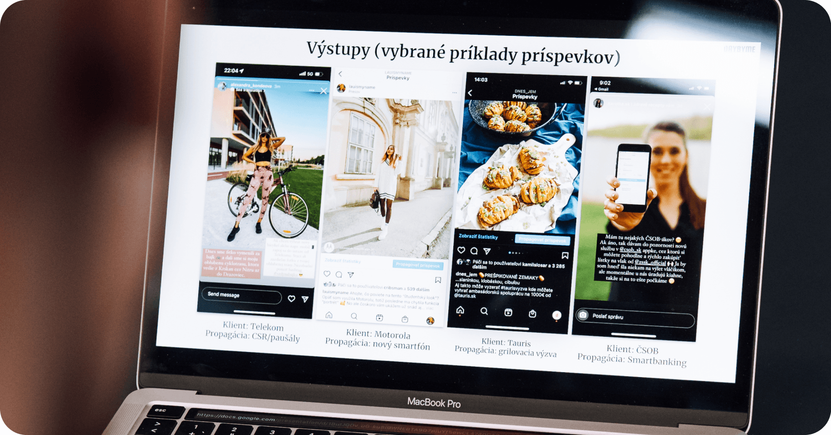Ukážky influencer výstupov